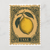 Vintag Lemon Botanisches Obst Postkarte (Vorderseite)