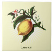 Vintag Lemon Frucht Botanische Keramik Fliese (Vorderseite)