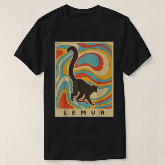 Vintag Lemur Lover Animal Retro Style T-Shirt (Design vorne)