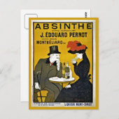 Vintag Leonetto Cappiello Absinthe und Postkarte (Vorne/Hinten)