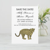 Vintag Leopard Cheetah Gepunktete Katze Zeichnend Einladung (Stehend Vorderseite)
