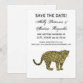 Vintag Leopard Cheetah Gepunktete Katze Zeichnend Einladung (Vorne/Hinten)