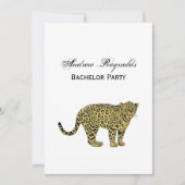 Vintag Leopard Cheetah Gepunktete Katze Zeichnend Einladung (Vorderseite)