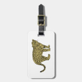 Vintag Leopard Cheetah Gepunktete Katze Zeichnend Gepäckanhänger (Vorderseite vertikal)