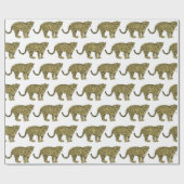 Vintag Leopard Cheetah Gepunktete Katze Zeichnend Geschenkpapier (Flach)
