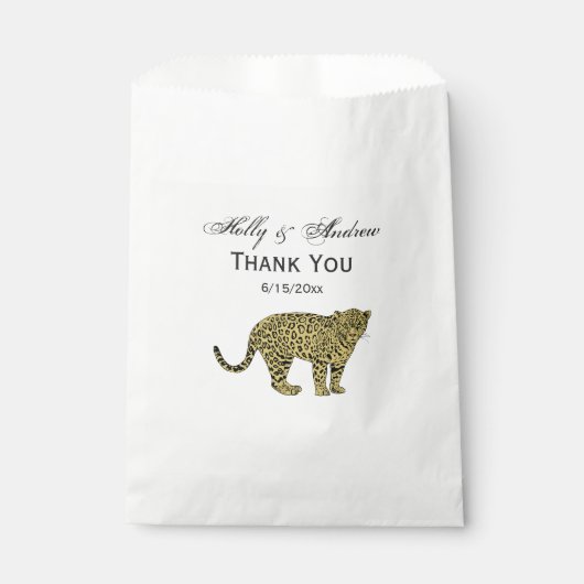 Vintag Leopard Cheetah Gepunktete Katze Zeichnend Geschenktütchen (Vorderseite)