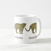 Vintag Leopard Cheetah Gepunktete Katze Zeichnend Kaffeetasse (VorderseiteRechts)