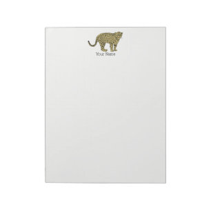 Vintag Leopard Cheetah Gepunktete Katze Zeichnend Notizblock