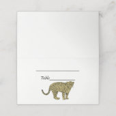 Vintag Leopard Cheetah Gepunktete Katze Zeichnend Platzkarte (Außenseite Aufgefaltet)