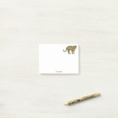 Vintag Leopard Cheetah Gepunktete Katze Zeichnend Post-it Klebezettel (Auf Schreibtisch)