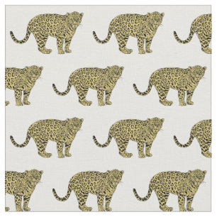 Vintag Leopard Cheetah Gepunktete Katze Zeichnend Stoff