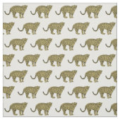 Vintag Leopard Cheetah Gepunktete Katze Zeichnend Stoff (Muster)