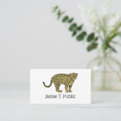 Vintag Leopard Cheetah Gepunktete Katze Zeichnend Visitenkarte (Stehend Vorderseite)