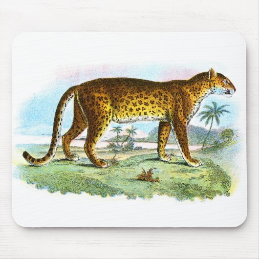 Vintag Leopard Illustration Mousepad (Vorne)