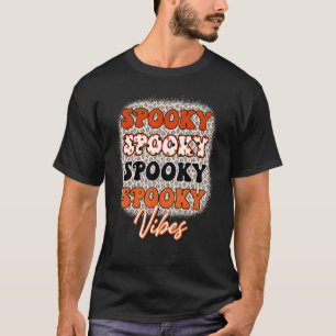 Vintag Leopard Spooky Vibes Halloween Men Women T-Shirt