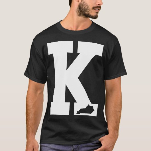 Vintag Letter K Kentucky Blue T-Shirt (Vorderseite)