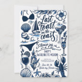 Vintag Letzter Toast Küste Bachelorette Wochenende Einladung (Vorderseite)