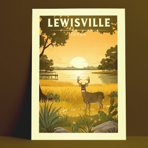 Vintag Lewisville Texas Postkarte