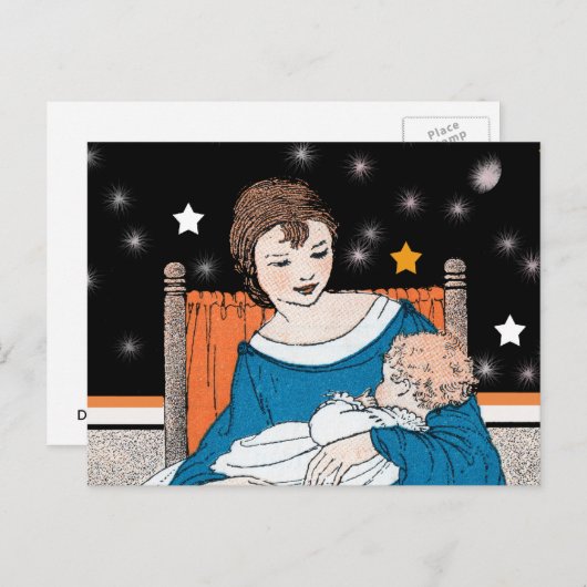 Vintag liebende Mutter betritt Muttertag Postkarte (Vorne/Hinten)