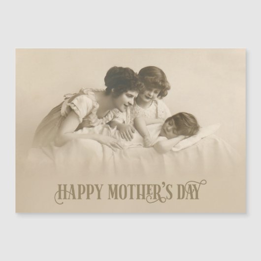 Vintag liebende Mutter und Kinder Magnetkarte (Vorderseite)