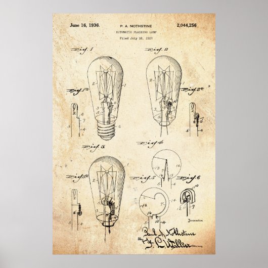 Vintag | Light Bulb Patent Poster (Vorne)