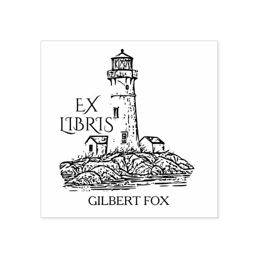Vintag Lighthouse Ex Libris Library Gummistempel (Prägung)