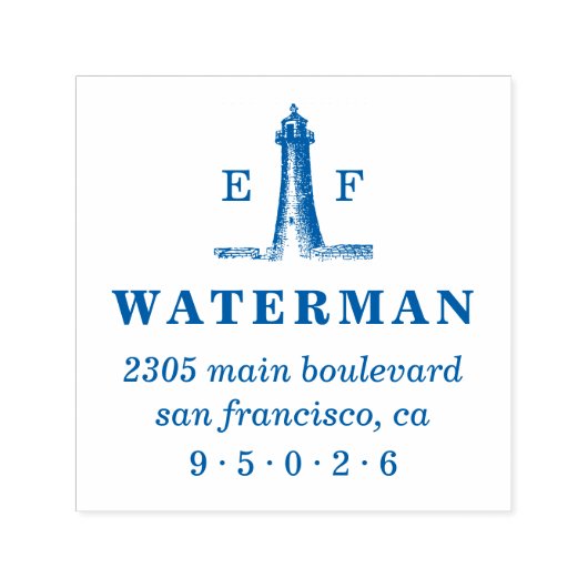 Vintag Lighthouse Monogram-Rücksendeadresse Permastempel (Design)