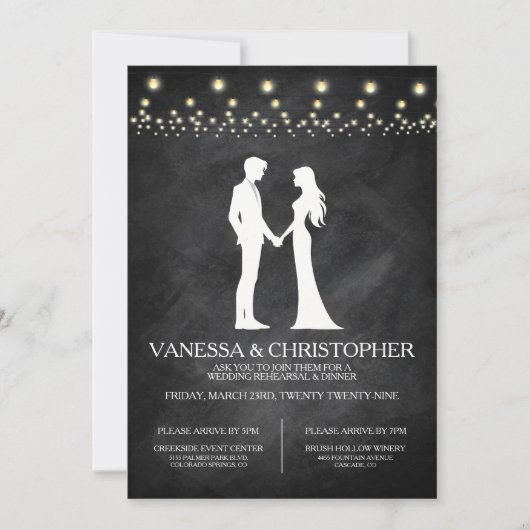 Vintag Lights Probe Dinner Einladung (Vorderseite)