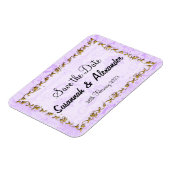 Vintag Lila Boho Damask Save the Date Magnet (Linke Seite)