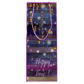 Vintag Lila Geschenktüte Für Weinflaschen (Rückseite)