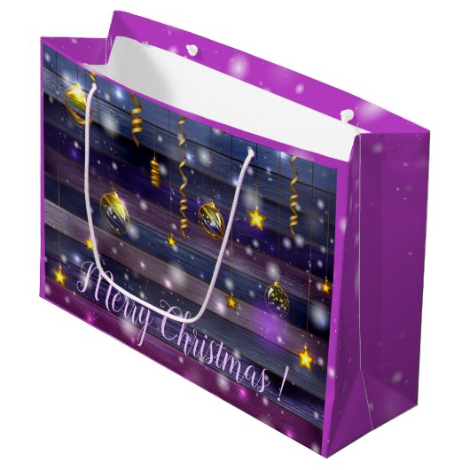 Vintag Lila Große Geschenktüte (Vorderseite Schrägansicht)