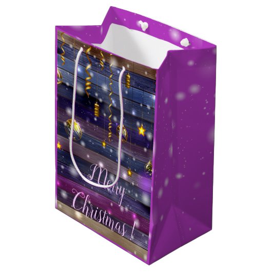 Vintag Lila Mittlere Geschenktüte (Vorderseite Schrägansicht)