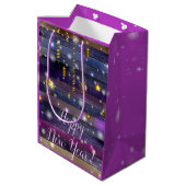 Vintag Lila Mittlere Geschenktüte (Rückseite Schrägansicht)