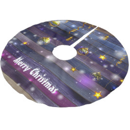 Vintag Lila Polyester Weihnachtsbaumdecke