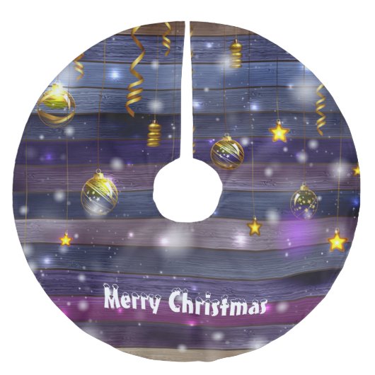 Vintag Lila Polyester Weihnachtsbaumdecke (Vorderseite)