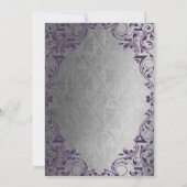 Vintag Lila Silberprinzessin Tiara Quinceañera Einladung (Rückseite)