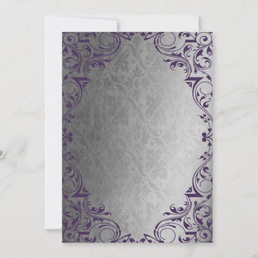 Vintag Lila Silberprinzessin Tiara Quinceañera Einladung (Rückseite)