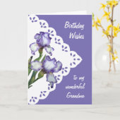 Vintag Lila White Iris Blume Oma Karte (Gelbe Blume)