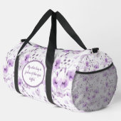 Vintag Lilac Blume Muster Duffle Bag (Rechte Ecke)