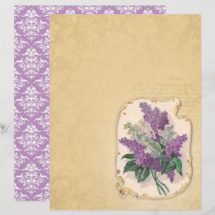 Vintag Lilac Blume Scrapbook Paper - Marple Hall