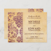 Vintag Lilac Damask Lace Save the Date Einladung (Vorne/Hinten)