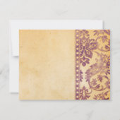 Vintag Lilac Damask Lace Save the Date Einladung (Rückseite)