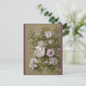 Vintag Lilac Hibiskus Purple Flowers Postkarte (Stehend Vorderseite)