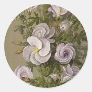 Vintag Lilac Hibiskus Purple Flowers Runder Aufkleber