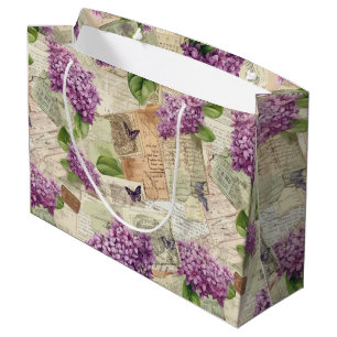 Vintag Lilac Pattern Große Geschenktüte