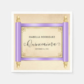 Vintag Lilac Scroll Quinceñera Serviette (Vorderseite)