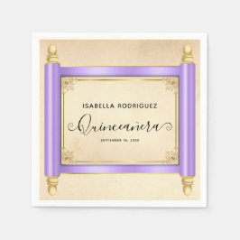 Vintag Lilac Scroll Quinceñera Serviette