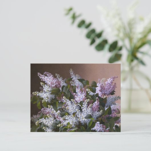 Vintag Lilacs Postkarte (Stehend Vorderseite)