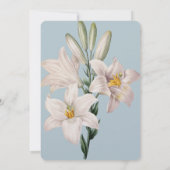 Vintag Lilies Blue White Floral Wedding Einladung (Rückseite)