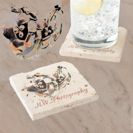 Vintag Lily Floral Retro Glam Steinuntersetzer